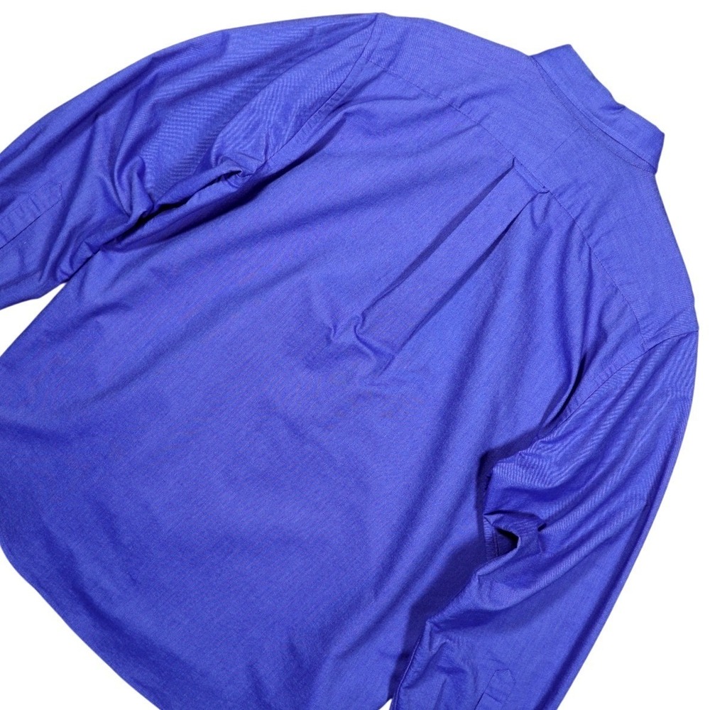 Lands End Hyde Park Mens Long Sleeve Button Down Shirt Blue Size L - Picture 4 of 8